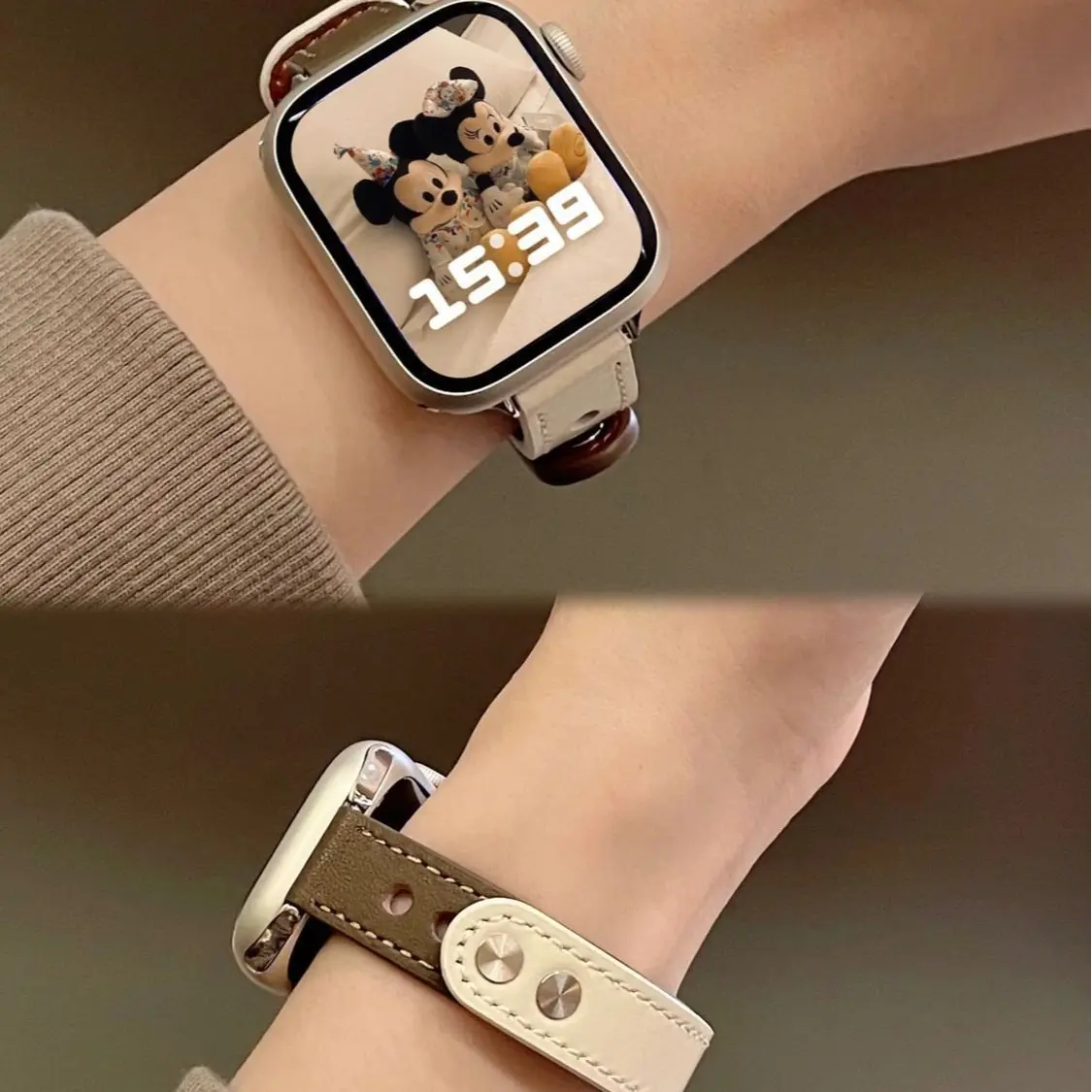 Compatible with Apple iWatch SE 10 9 Ultra 8 7 6 5 4 3 2 Watch Band Slim Genuine Leather Small Waist Women Compatible with Apple iWatch SE 10 9 Ultra 8 7 6 5 4 3 2 Watch Band Slim Genuine Leather Small Waist Women