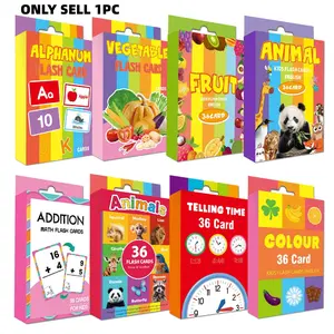 Toddler Cognitive Card, Vocabulary Flashcards, 36pcs/set Learn Letter & Color & Animal & Number Card, Educational Learning for Preschoolers, Early Learning for Toddlers, Flashcards Learning Alphabet, Word Cards