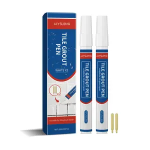Jaysuing Tile Grout Pen Waterproof Mildewproof Long-lasting Durable 50g/25g/2 Pack for Neat Home Space Repair