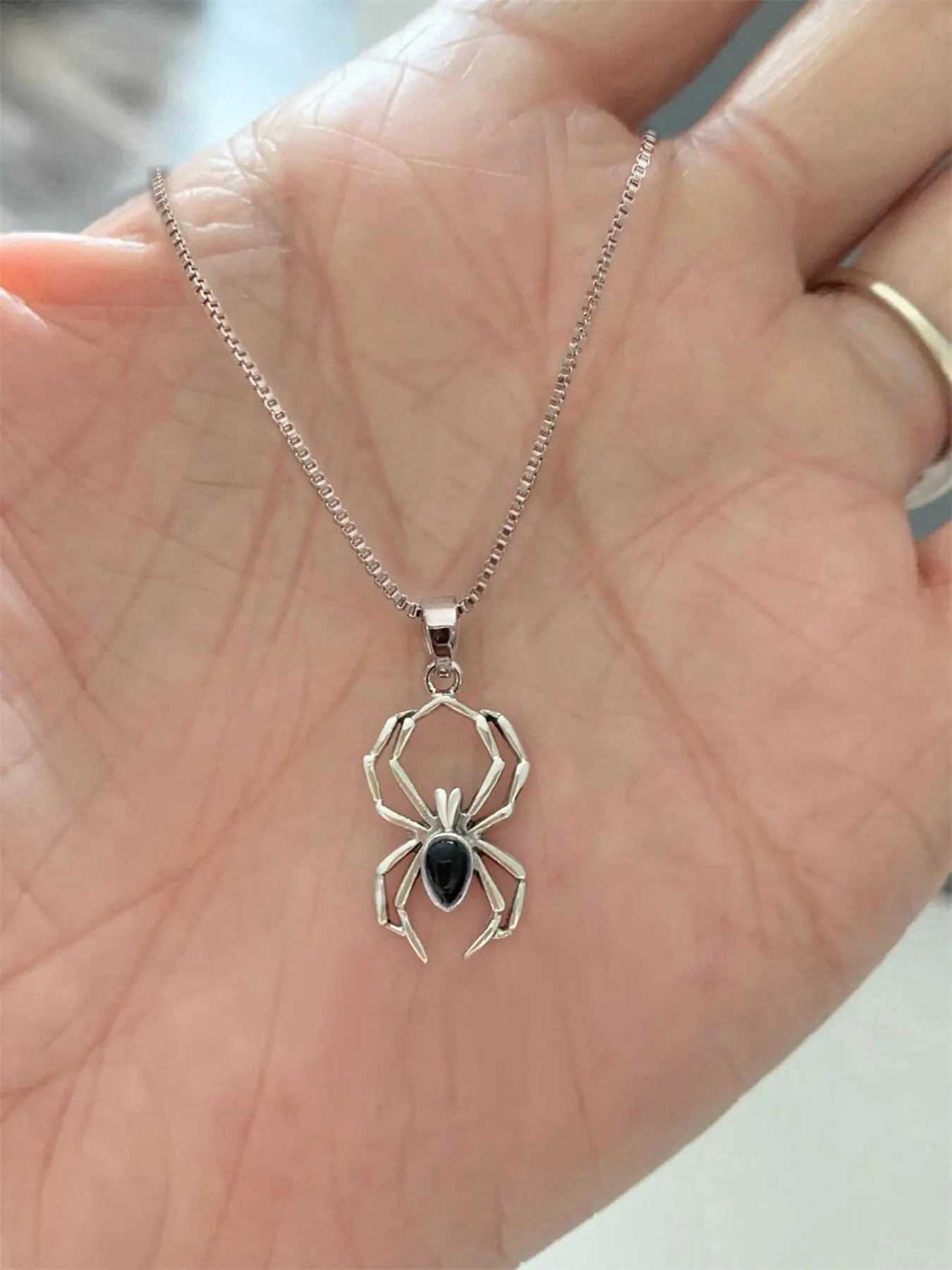Vintage Punk Spider Design Pendant Necklace, Gothic Jewelry, Fashion Jewelry for Party, Fashion Cool Accessories, Daily Clothing Decor, Trendy All-match & Exquisite Jewelry, Fashion Accessory for Birthday Gift, Jewelry Gifts