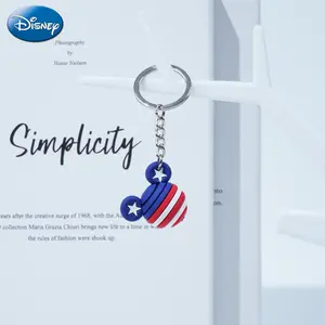 ​​1PC Disney Officially Licensed Mickey Mouse USA Flag Keychain, Durable Sphere Design for Keys Bags - Gift for Father's/Mother's/Valentine's Day​​
