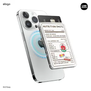 LINE FRIENDS | elago B&F Fruit Shop MagSafe Card Pocket - 2 Card Holder, Durable and Shockproof Magnetic Accessory