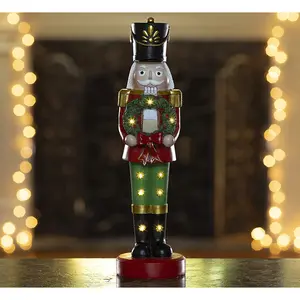 VP Home Christmas Snowman Decor, Figurines Resin Snowman Lighted Decorations, Indoor Nutcrackers Christmas Decorations, Light up Snowman Indoor Decoration, Fiber Optic Decorations for Festive Holiday VP Home