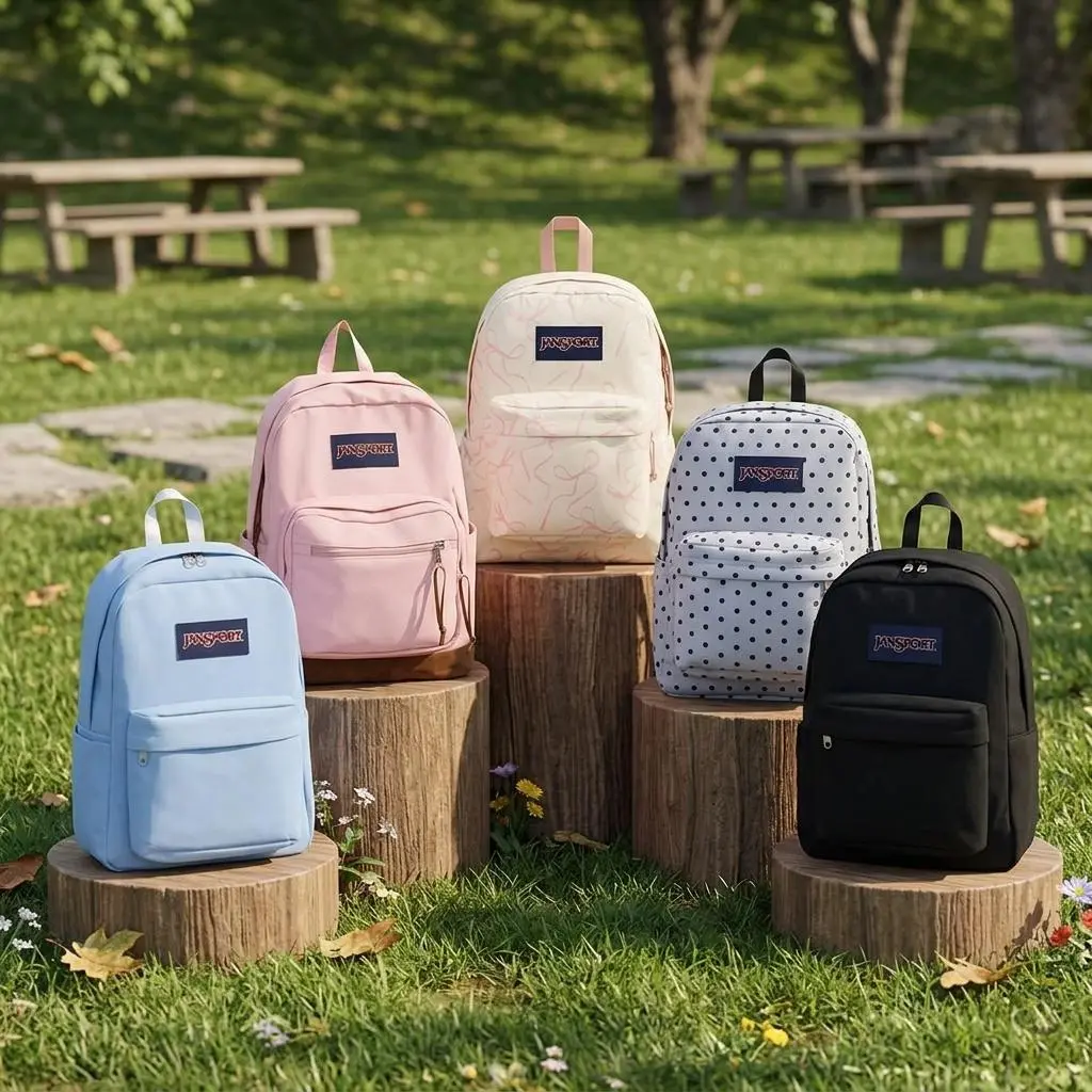 JanSport SuperBreak Plus Backpack with Padded 15-inch Laptop Sleeve and Integrated Bottle Pocket - Spacious and Durable Daypack for Work and Travel - Rows Of Bows