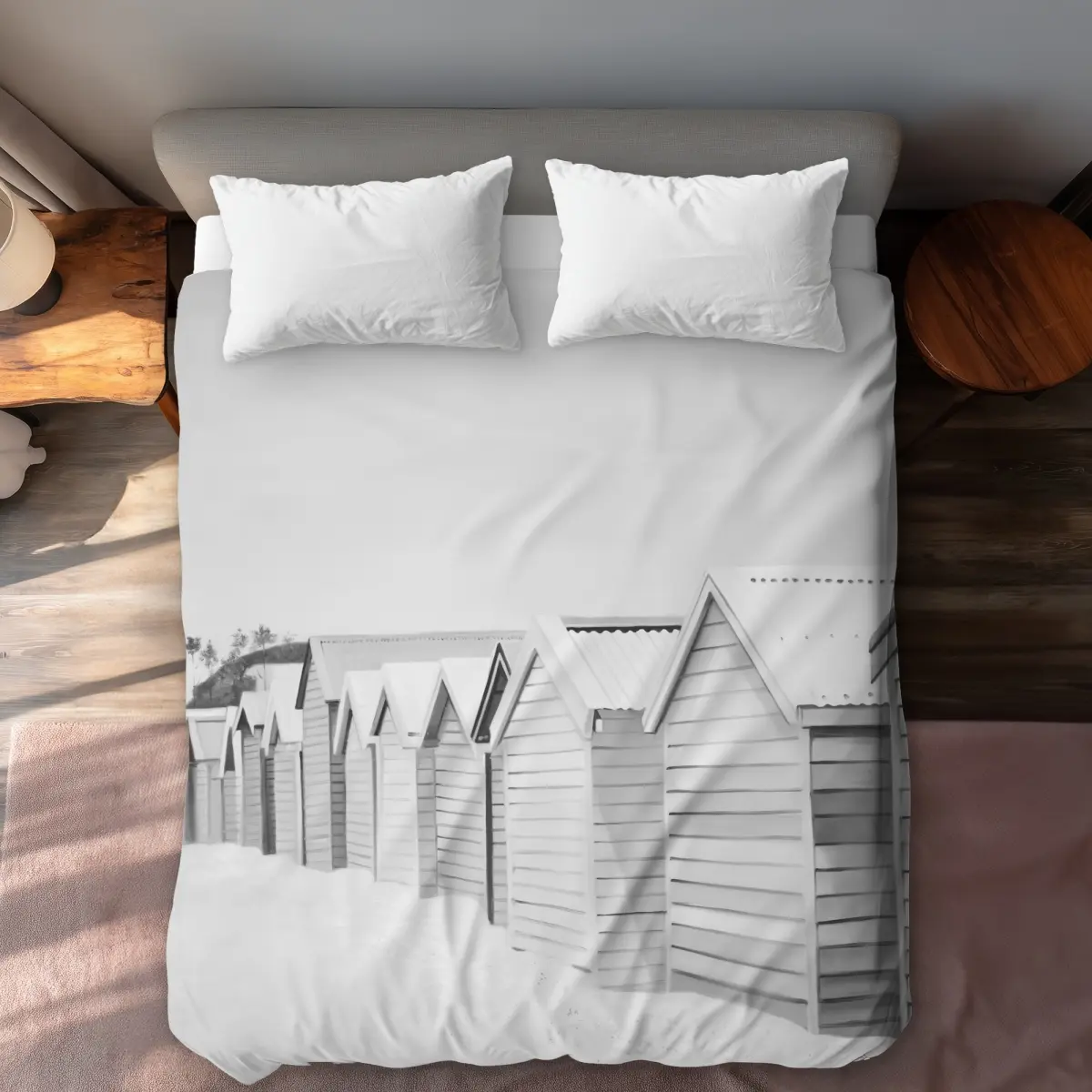 360 Stand Decorative Duvet Cover Bed Comforter Set - White Coastal Queen-Size Bedding with 360-Degree Stand, Ideal for Beach Cabin Home Decor, All-White Duvet Covers, Duvet Cover Sets