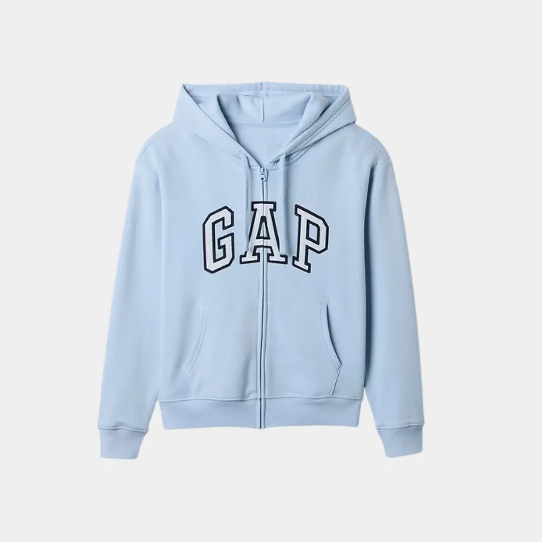 GAP Women Relaxed Logo Zip Hoodie - Comfortable Fleece, Everyday Wear, Soft & Cozy, Perfect for Casual Outfits