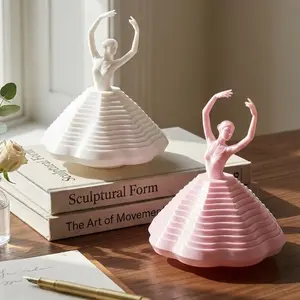 3D Layered Ballerina Statue - Elegant Ballet Dancer Sculpture, Minimalist Aesthetic Home Decor Ornament for Desk, Shelf & Bedroom, Unique Gift Idea for Dance Lovers