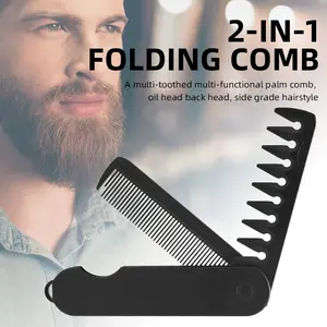 Folding Comb, 1 Count Multifunctional Barber Hair Clipper Comb, Professional Hair Styling Tool for Men & Women, Heatless, Hair Cutting Accessories