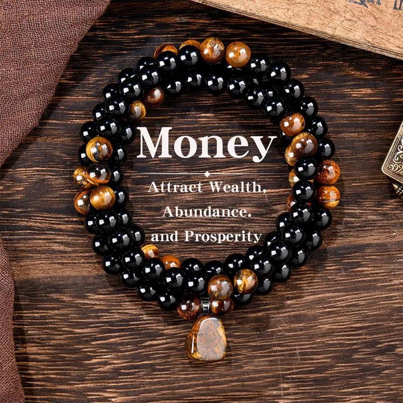 LuminaLace Jewelry Wealth Necklace featuring a tiger’s eye stone pendant, crafted from healing crystals and obsidian; suitable for anniversaries, vacations, and themed parties—combines jewelry charm with abundant crystal energy and makes an ideal gift.