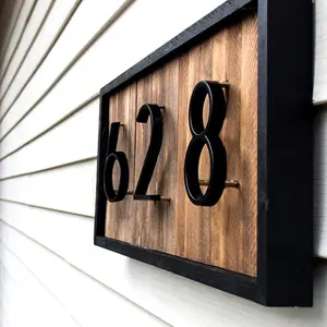 5" Floating  Number, Zinc Alloy Metal Modern  Numbers, Coated Black Garden Door Mailbox Decorative Address Signs Number With Nail Kit, Best Gifts Birthday Graduation Rust-Proof House Vertical