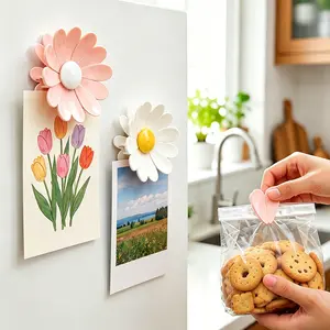 2pcs Fridge Magnetic chip clips （12Bag Clips+2 Magnetic Base）Cute Food Sealing Clips - Cherry Blossom Bag Clips for Snack, Bread & Pet Food Storage, Fridge Organizer & Kitchen Decor Gift