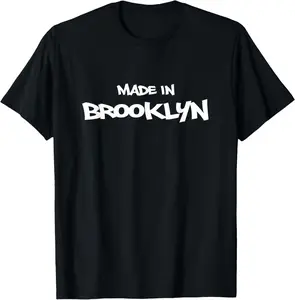 100%cotton Born & Raised Made In Brooklyn NYC Graffiti Designs T-Shirt Top Casual