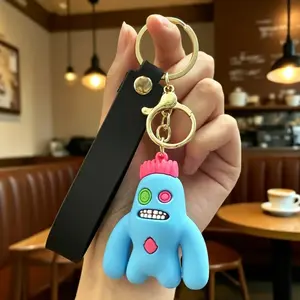 3D Toothed Monster Pendant - Cute & Funny Cartoon Keychain in PVC Silicone - Small Gift for Fans - Whimsical Design for Accessories & Hanging Decor