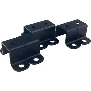 6 count 1x1" Square Pipe Tube Strap Clamps,1 inch metal u shaped bracket, steel u clamp bracket for mounting, Coated Black
