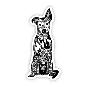 Mutt Dog 4-inch Vinyl Sticker, Pet Stickers