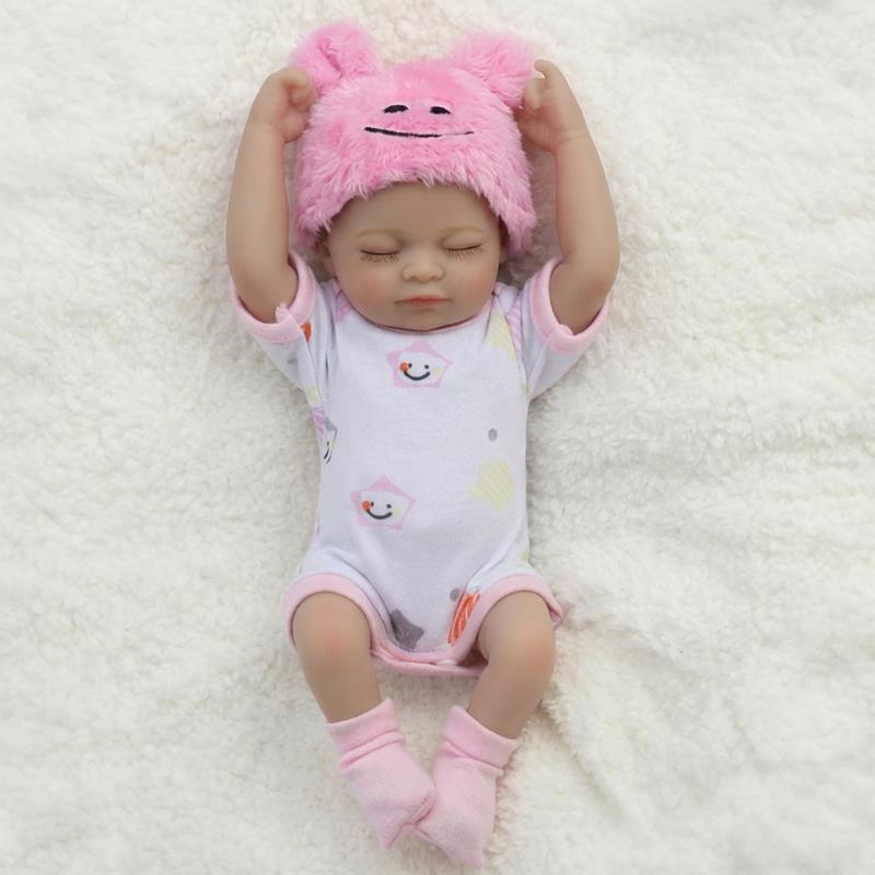 [WOOROY] Reborn Baby Doll Clearance - 10 In Mini Lifelike Baby Doll with Full Vinyl Body, Sleeping Eyes, Perfect Birthday & Christmas Gift for Kids 3+