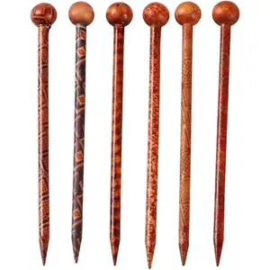 6 Pieces Wood Hair Sticks Japanese Hair Chopsticks for Pins for Women Long Handmade Craft 13cm
