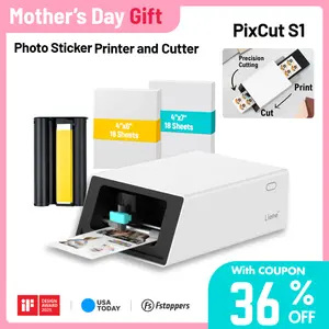 [LIVE ONLY] Liene PixCut S1 All-in-One Photo Sticker Printer & Cutting Machine - Bluetooth Thermal Dye-Sublimation Sticker Maker for DIY Crafts & Personalized Gifts, 300 DPI Prints, AI Auto-Cutting, Smart Design App with AI Creation Tools, SummerVibes