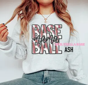 Baseball mama NOT REAL EMBROIDERY sweatshirt, Gildan sweatshirt