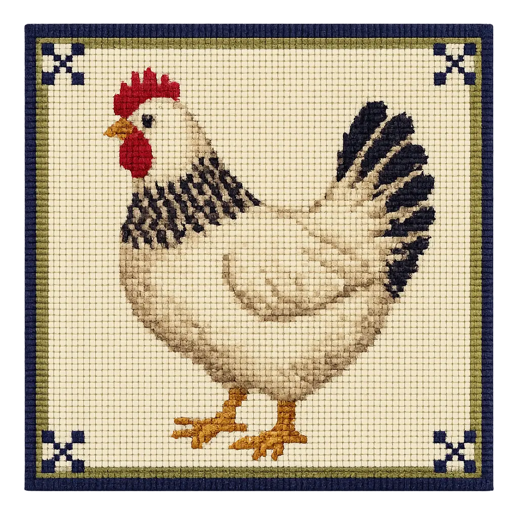 Cluck! cluck! Printed Needlepoint Canvas