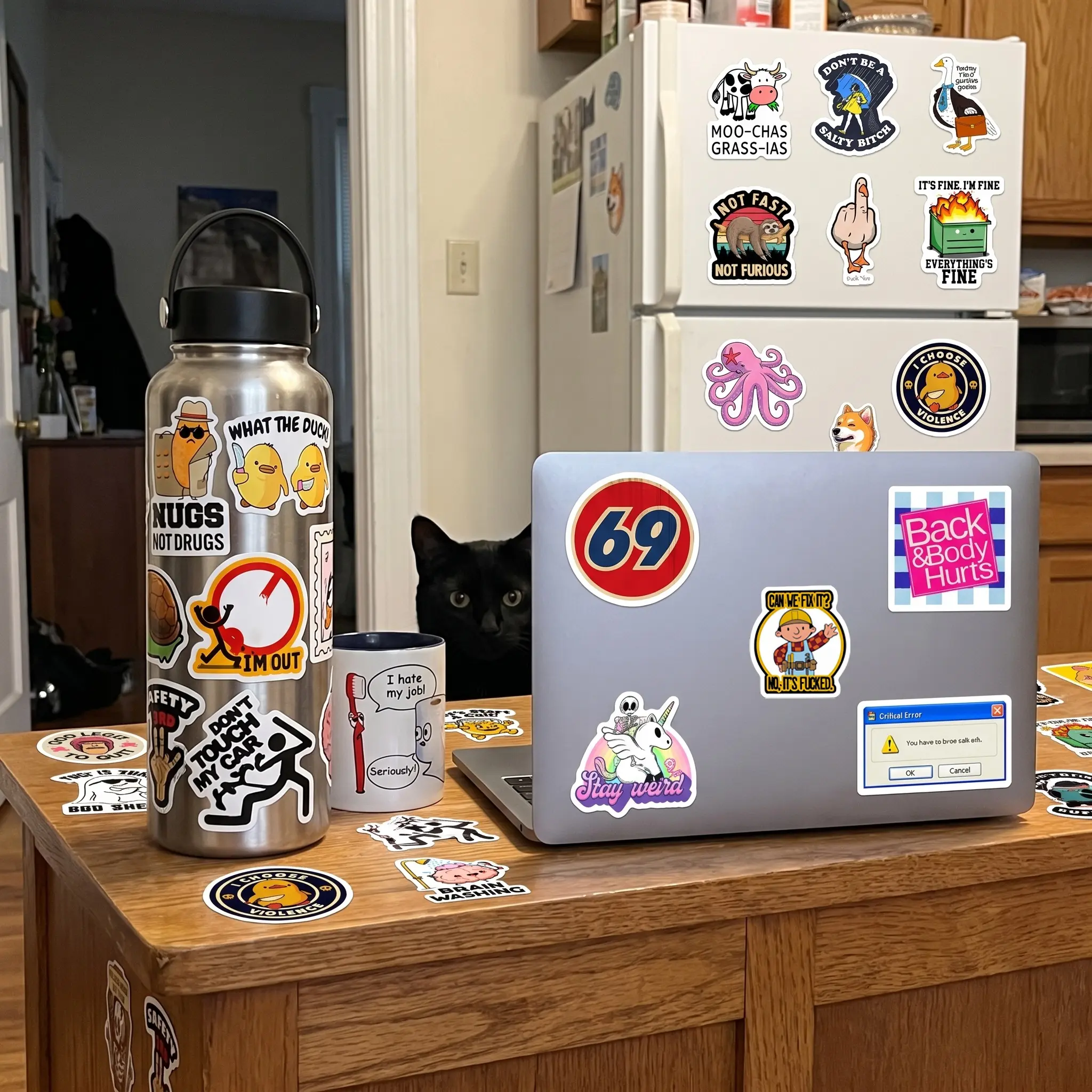 130pcs Funny Stickers for Adults,and 150Pcs blue collar building stickers  Prank Meme (Dirty) Hilarious Sticker Pack for Laptop, Hard Hat, Work, Water Bottles, Computers, Vinyl Waterproof Decals (130)