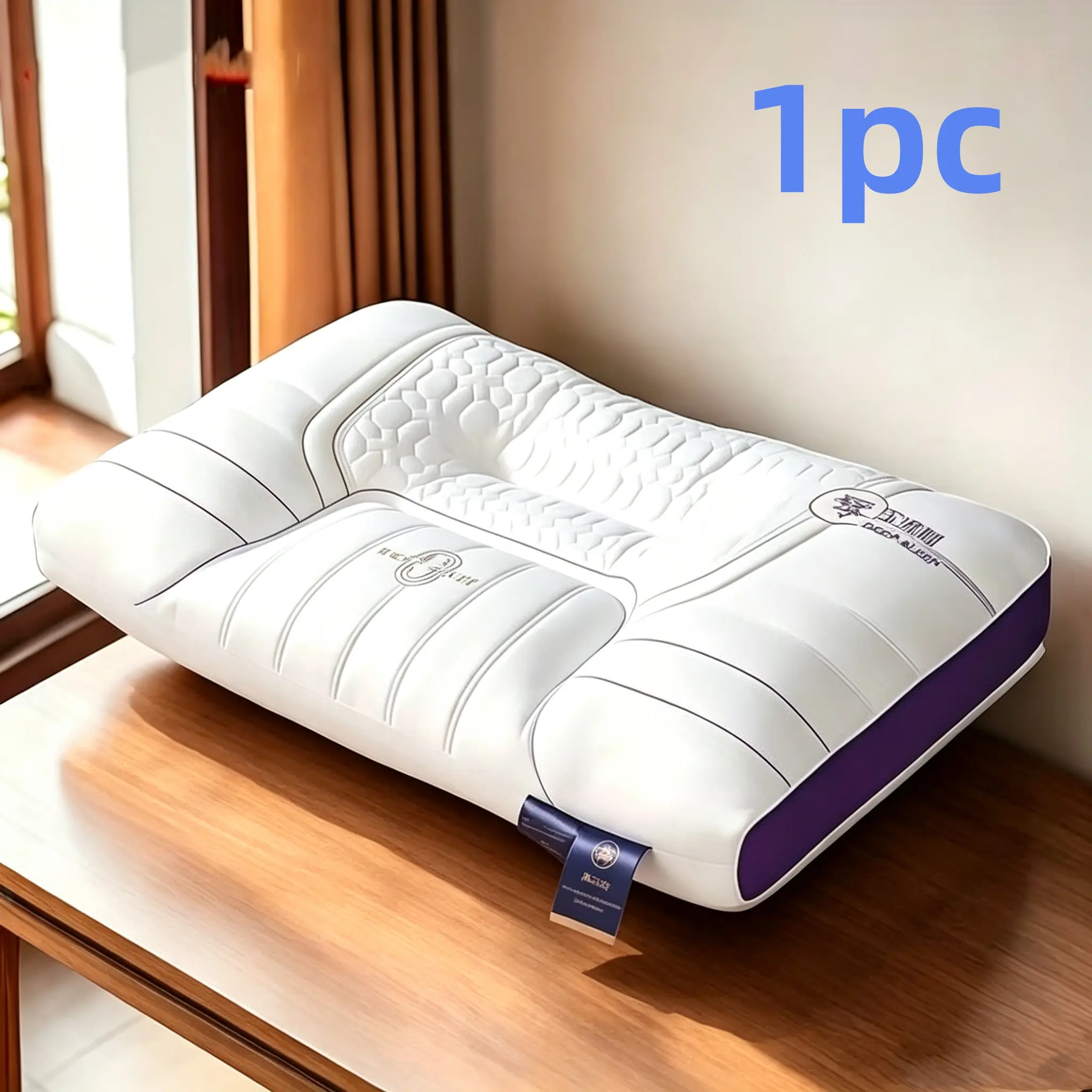 Adult Water-Washable Cervical Pillow Core, Home Sleep Aid with Neck Protection & Sleep Promotion, 1 Pack