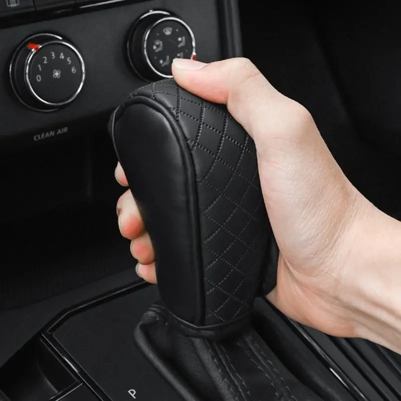 Car Gear Shift Knob Cover, Automatic Shift Knob, Shift Lever Cover, Leather Automotive Car Interior Decoration, Breathable Carbon Fiber Texture Universal Fit Auto Accessories, Gearshift Cover