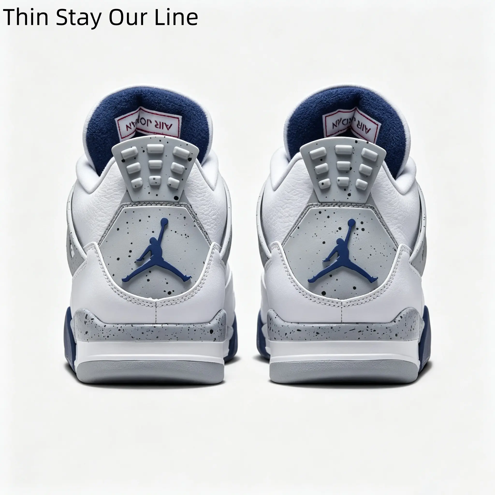 Street Style High Top Sneakers White Navy Blue Cement Speckle Classic Retro Daily Matching Shoes For Men Women