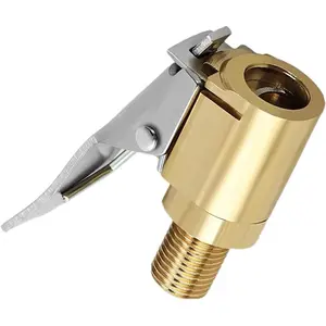 Tire Air Chuck with Clip Adapter, Brass Locking Tire Inflator Nozzle Adapter Connect, No Leakage Tire Chucks for Vehicle Inflator Compressor Pump Connect Accessories Tool 8mm 1Pack