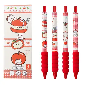 4pcs Festive Soft Grip Gel Pens, Smooth Writing Quick-Dry Ink, Ideal for Handwriting Journals, School Supplies, Back-To-School, Writing Stationery