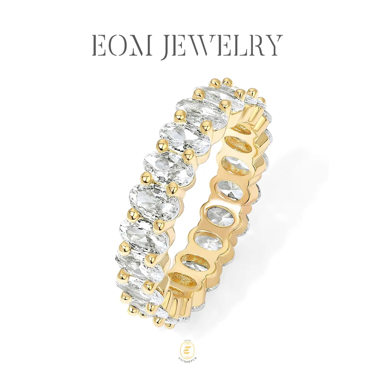 Oval Eternity Band for Women Stackable Engagement Ring Wedding Anniversary Valentine's Day Birthday Gift for Her Daily Wear