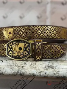 BLACK & GOLD CARDS 2IN BELT