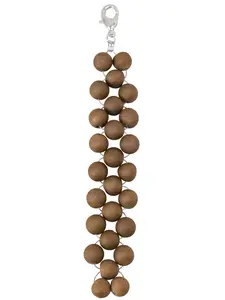 Gold Druzy 8mm Mala Beads Braided Keychain green daily