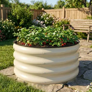 SnugNiture Raised Garden Bed 3-Pack 2x2x1 ft Module Metal Planter Box for Planting Plants Vegetables
