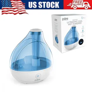 Ultrasonic Cool Mist Humidifier 1.7L Quiet Air Moisturizer 360° Nozzle Auto Shut Off Bedroom Home Office