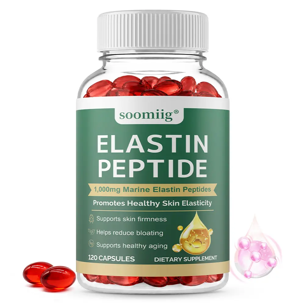 Bcuelov Elastin Peptide Health Supplement, Supports Skin Elasticity and Skin Health, 120 Capsules