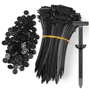 100 Pcs Nylon Universal Cable Tie Buckle - New T Multifunctional Nylon Zip Ties With Pin & Button Design Plastic Cable Fixion Tools Fasteners UV Resistant Zipties for Cars Daily Repair Bumper Clips