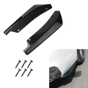 2Pcs Rear Bumper Canard Splitter Protector, Universal Bumper Lip Spoiler Kit Exterior Decorations for Car