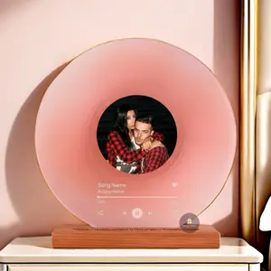 Custom Vinyl Record Photo Frame Personalized Music Plaque Customized Song Picture Plaque vintage Room DecorCouples Gift for Him Christmas Gifts Ideas Gift for Valentine's Day Mother's Day Anniversary Wedding Birthday Gift for Her Oval Print