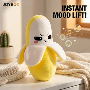 Interactive Music Soft Huggable Plush Toy Set, Stuffed Animals Cute Animal Design, Banana Electric Toys, Parent-Child Interaction, Couple Party Fun, Ages 3+, Battery Included