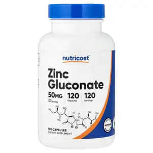 Nutricost Zinc Gluconate, 50 mg, 120 Capsules