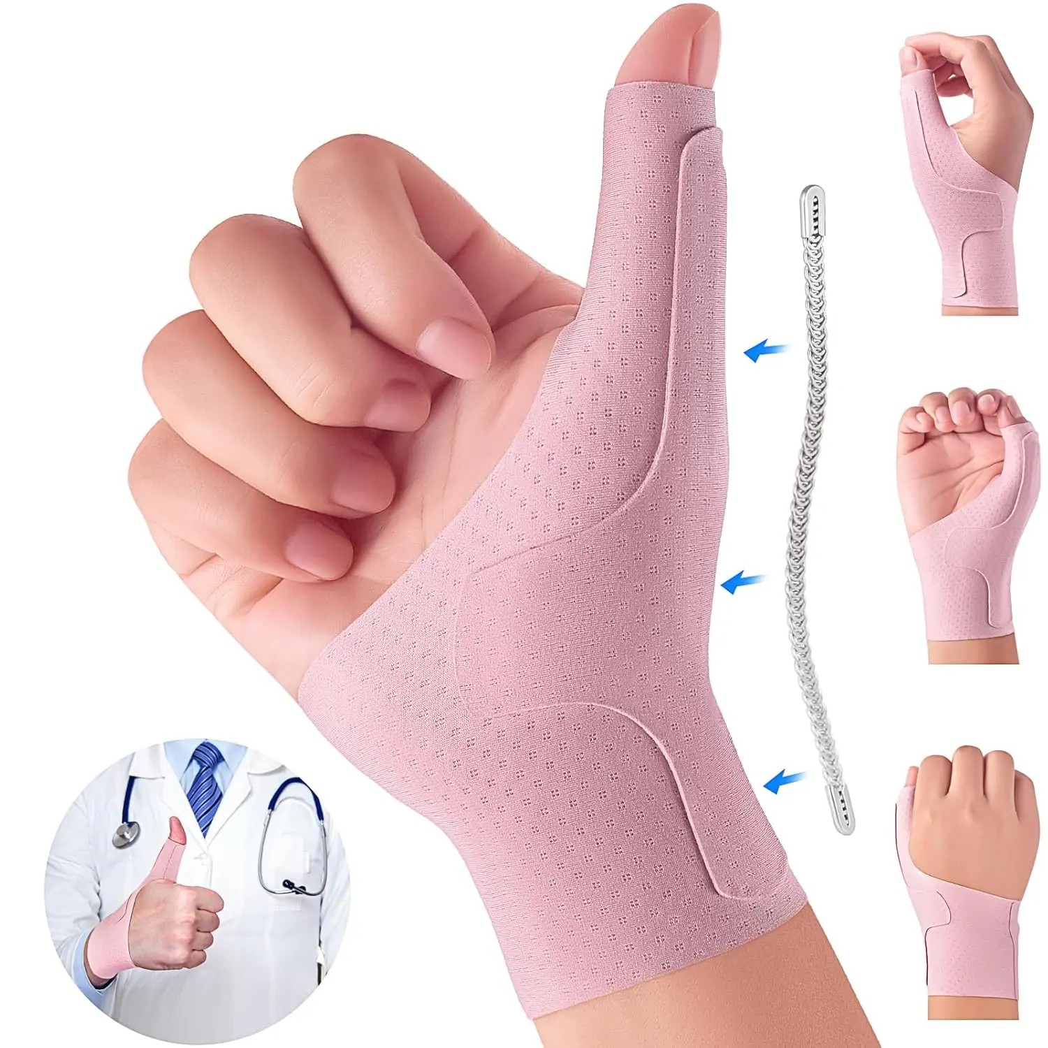 MELLOW MORNINGS Wrist Thumb Brace Mommy Compression Stabilizer Waterproof Thumb Spica Splint for Arthritis,Trigger Finger,De Quervains Tenosynovitis,Tendonitis,CMC Joint Pain and Support-Women Men-Left or Right Hand