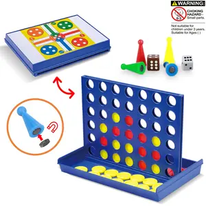 Four-In-One Chess & Ludo Board Game Set, Strategy Board Game, Perfect for Family Gatherings, Interactive Fun, Travel Games, Birthday Gift, School Start, Holiday Present