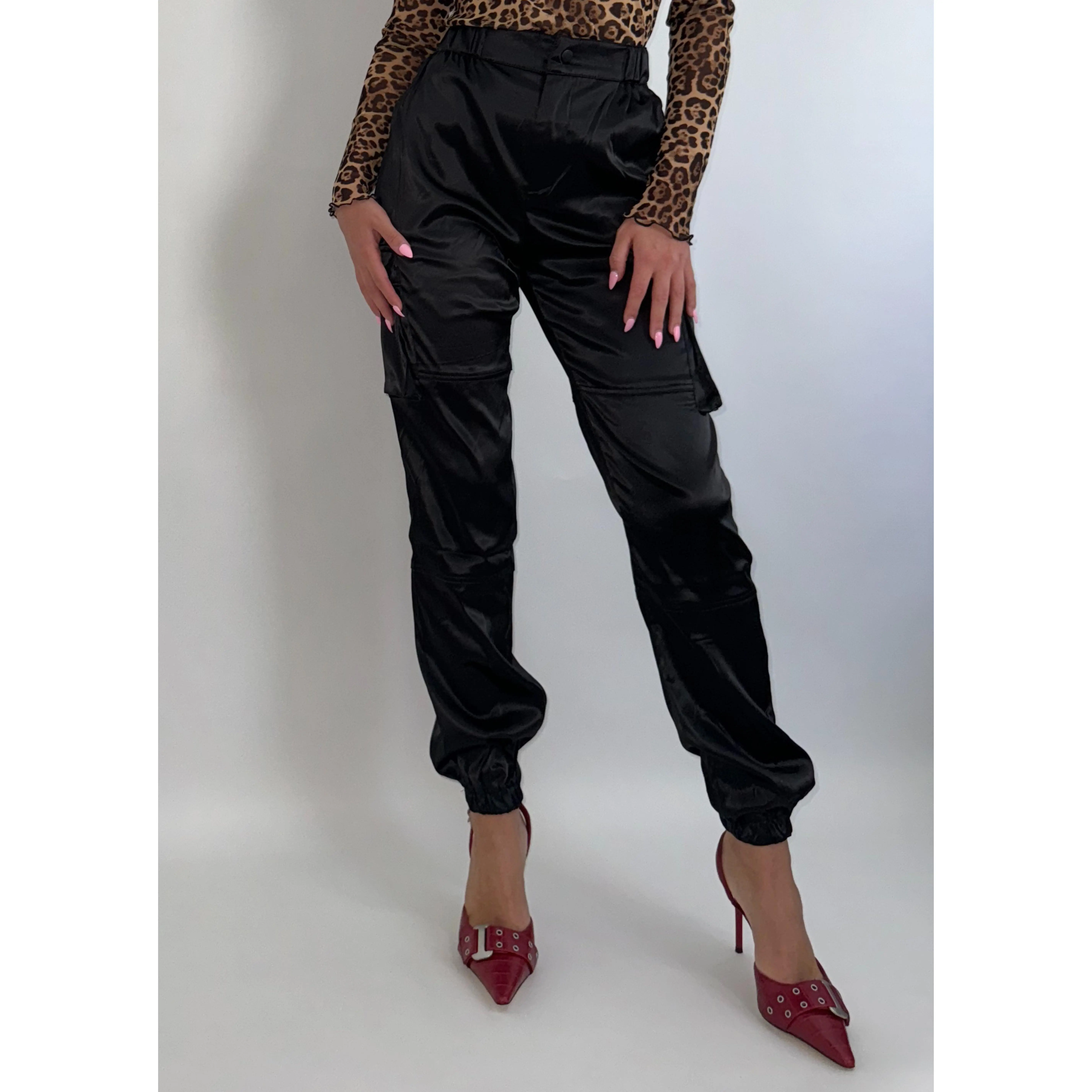 Luxe Satin Cargo Joggers Luxe Satin Cargo Joggers