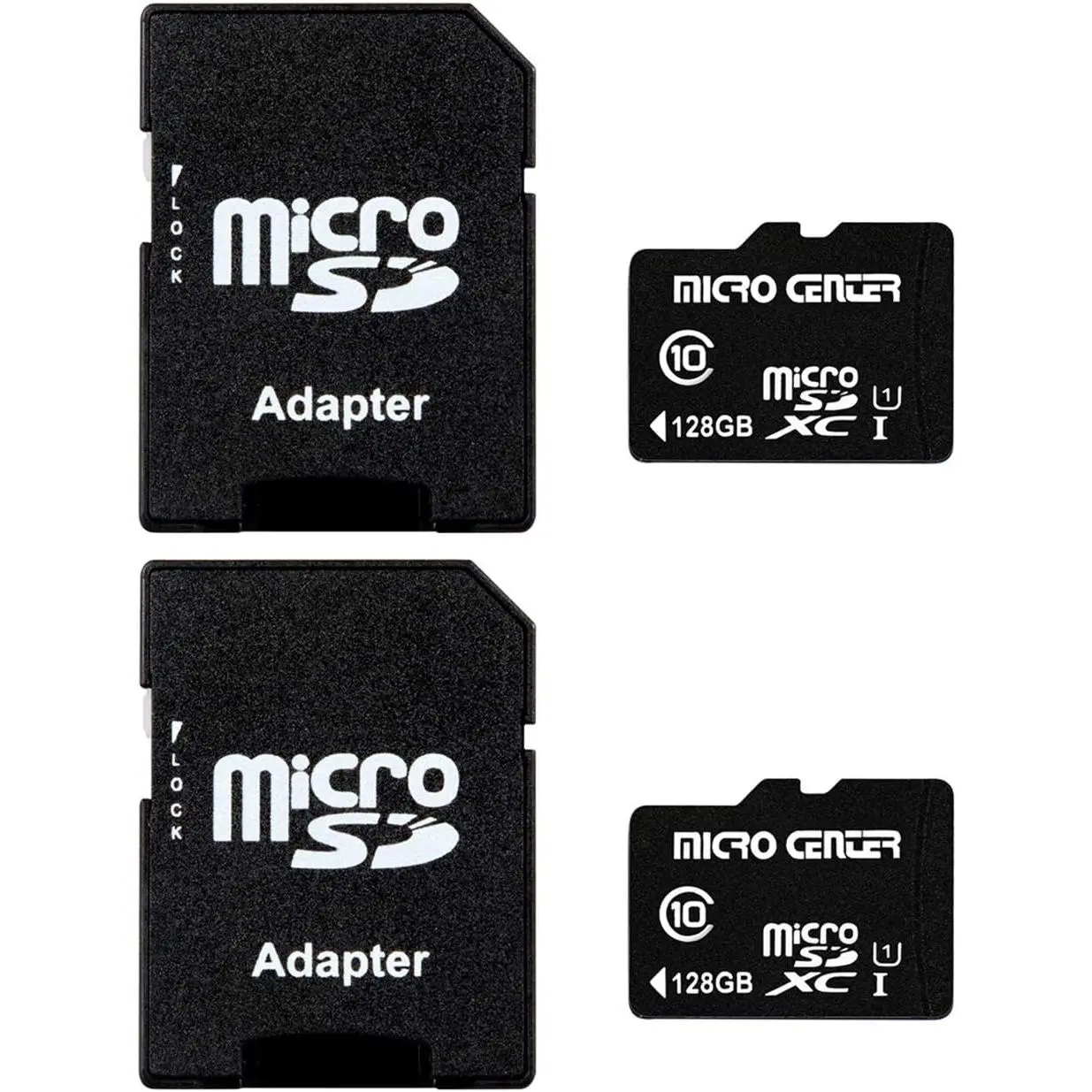 Center Class 10 MicroSDXC Flash Memory Card with Adapter for Mobile Device Storage Phone, Tablet, Drone & Full HD Video Recording - 80MB/s UHS-I, C10, U1