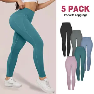 Women’s High-Waisted Butt-Lifting Yoga Leggings/Fitness Pants — Available in 3-Pack or 5-Pack | Comfortable, Skin-Friendly, Highly Elastic, with Pockets