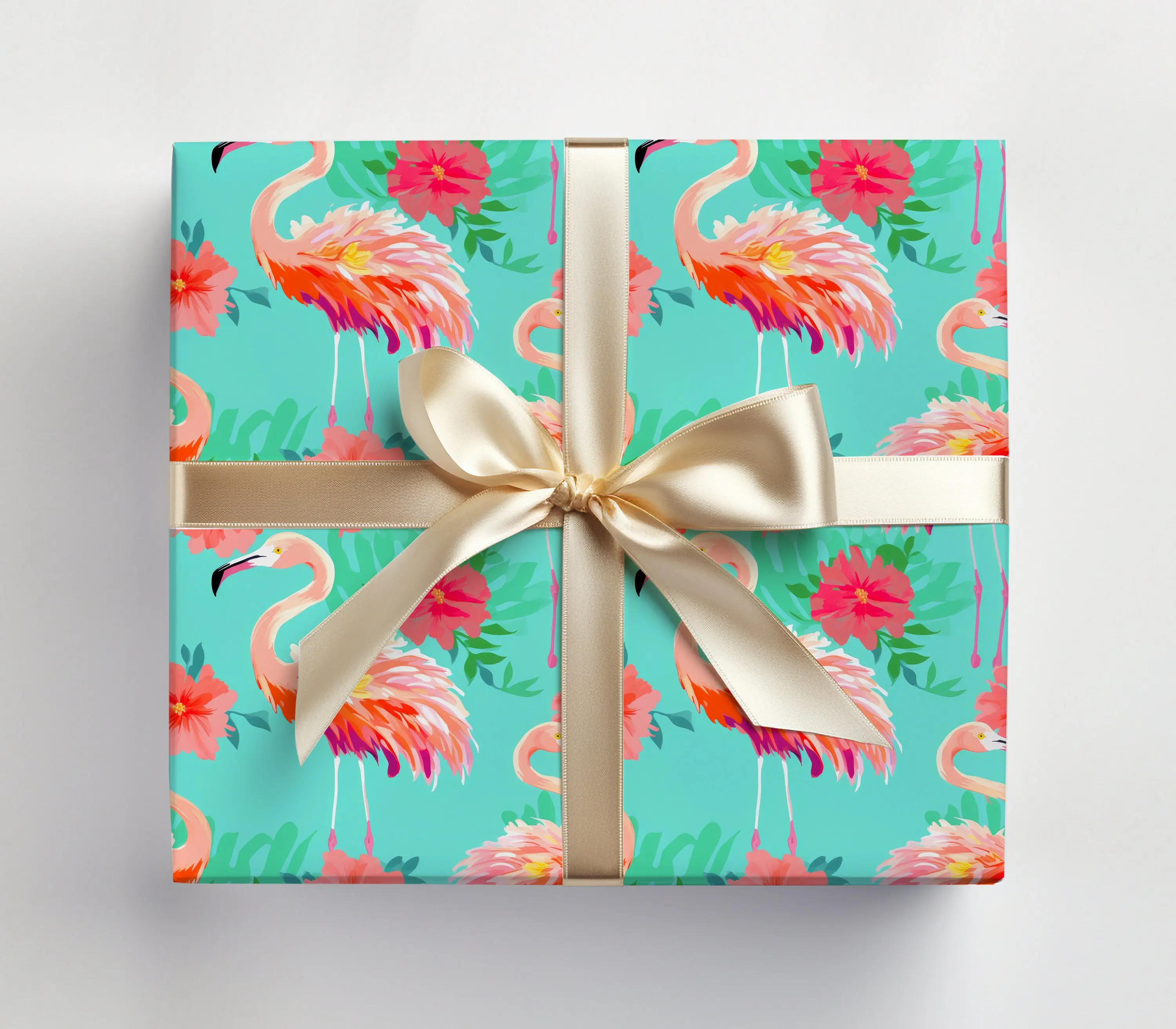 Flamingo Wrapping Paper Flamingos Gift Wrap Roll Tropical Flamingo Wrapping Paper Roll, Preppy Pattern, Tropical Gift Wrapping Pink Flamingo