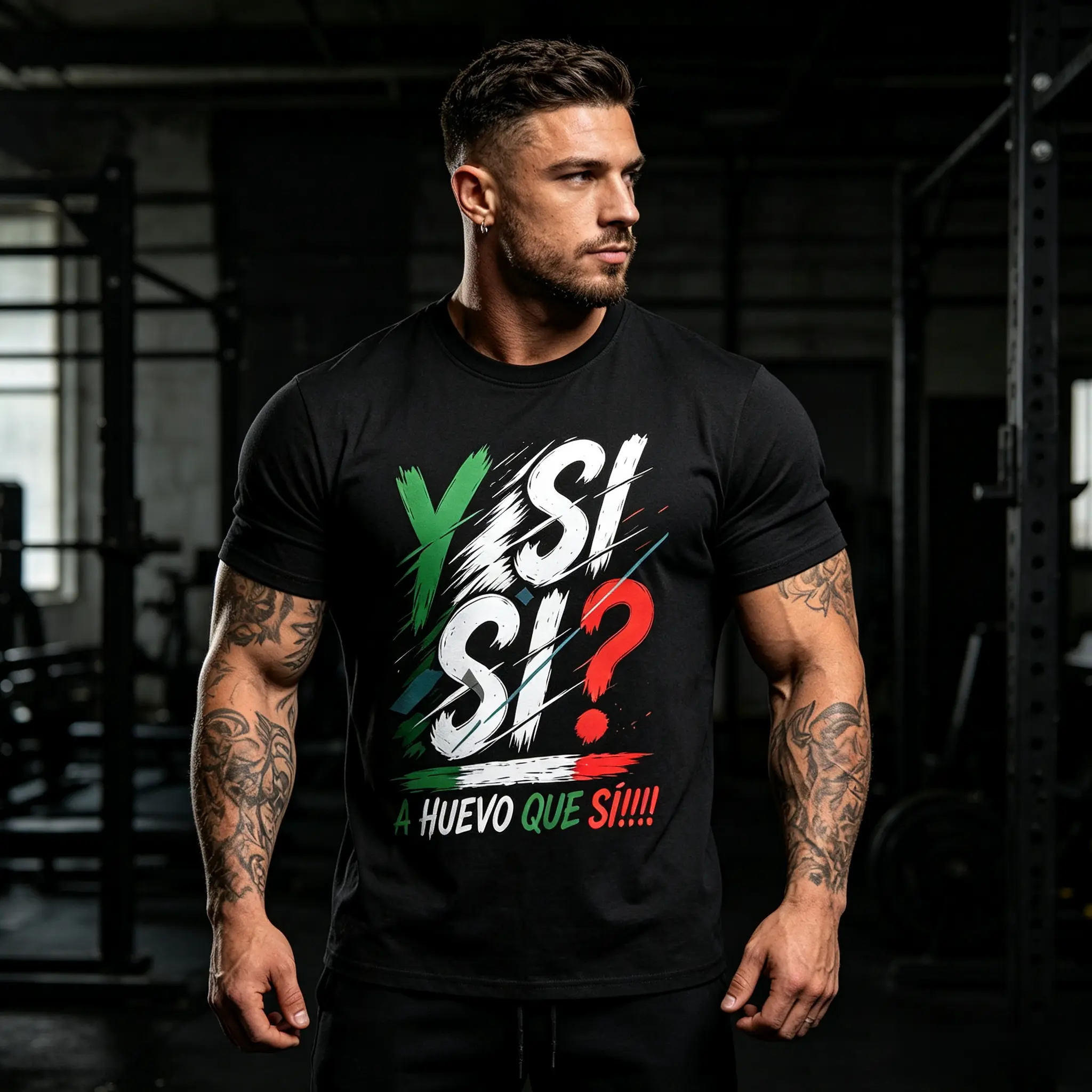 Unisex Mexican Slang Graphic Tee Y Si Si A Huevo Que Sí Viral Meme Black Cotton Crewneck Streetwear T-Shirt For Daily Casual Street Outfits