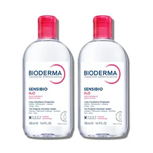 Bioderma 2 Pack Sensibio H20- 16oz  Makeup Remover Cleanser for Sensitive Skin - Cucumber Extract - Alcohol-Free - Hypoallergenic & Non-Comedogenic