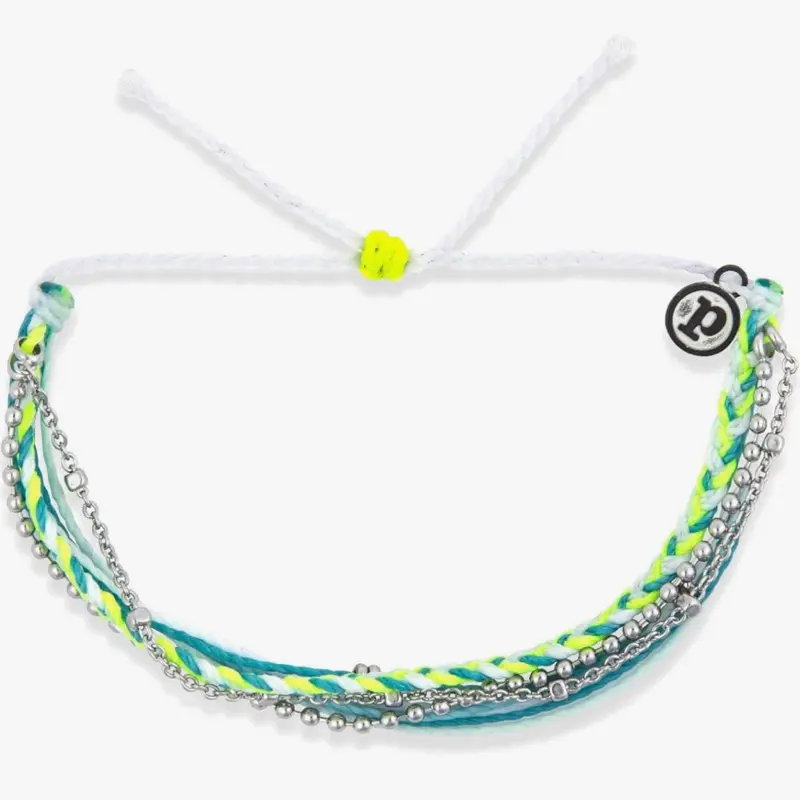 Puravida Laguna String and Chain Silver Bracelet - Night Sky